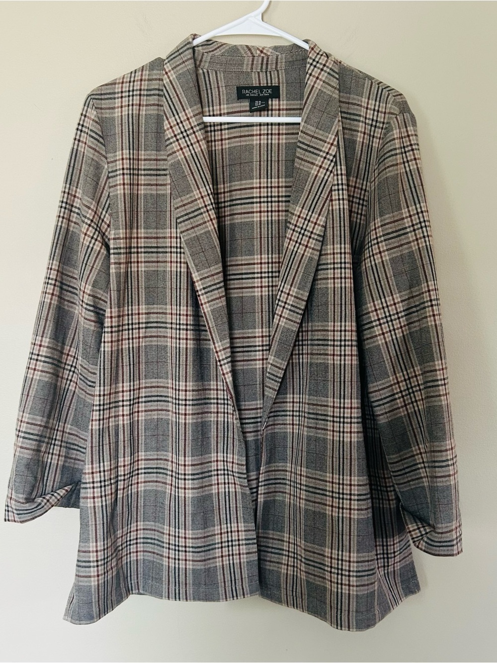 Rachel Zoe Plaid Open Blazer Jacket